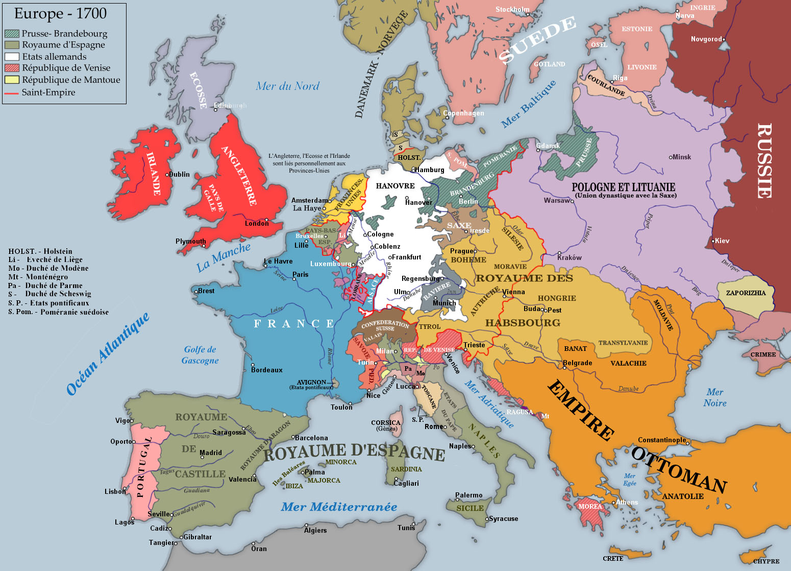 Carte Europe 1700 | My blog